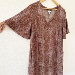 A New Day Short Sleeved pocket Dress Size Medium A-Line Reptile Print Shift
